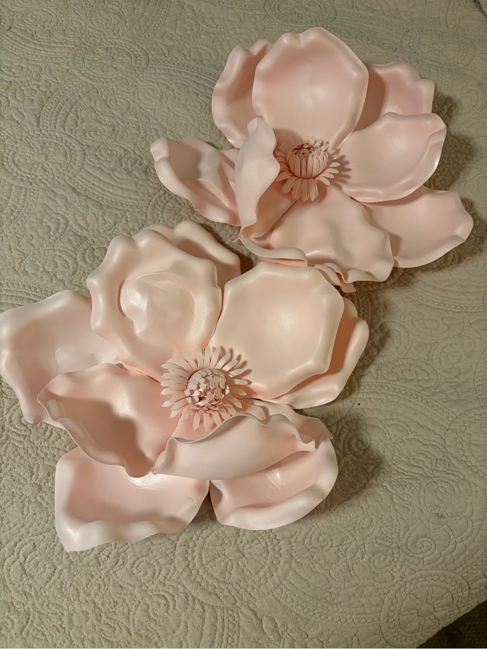 Hobby Lobby Pale Pink Oversized Faux Floral Wall Flowers